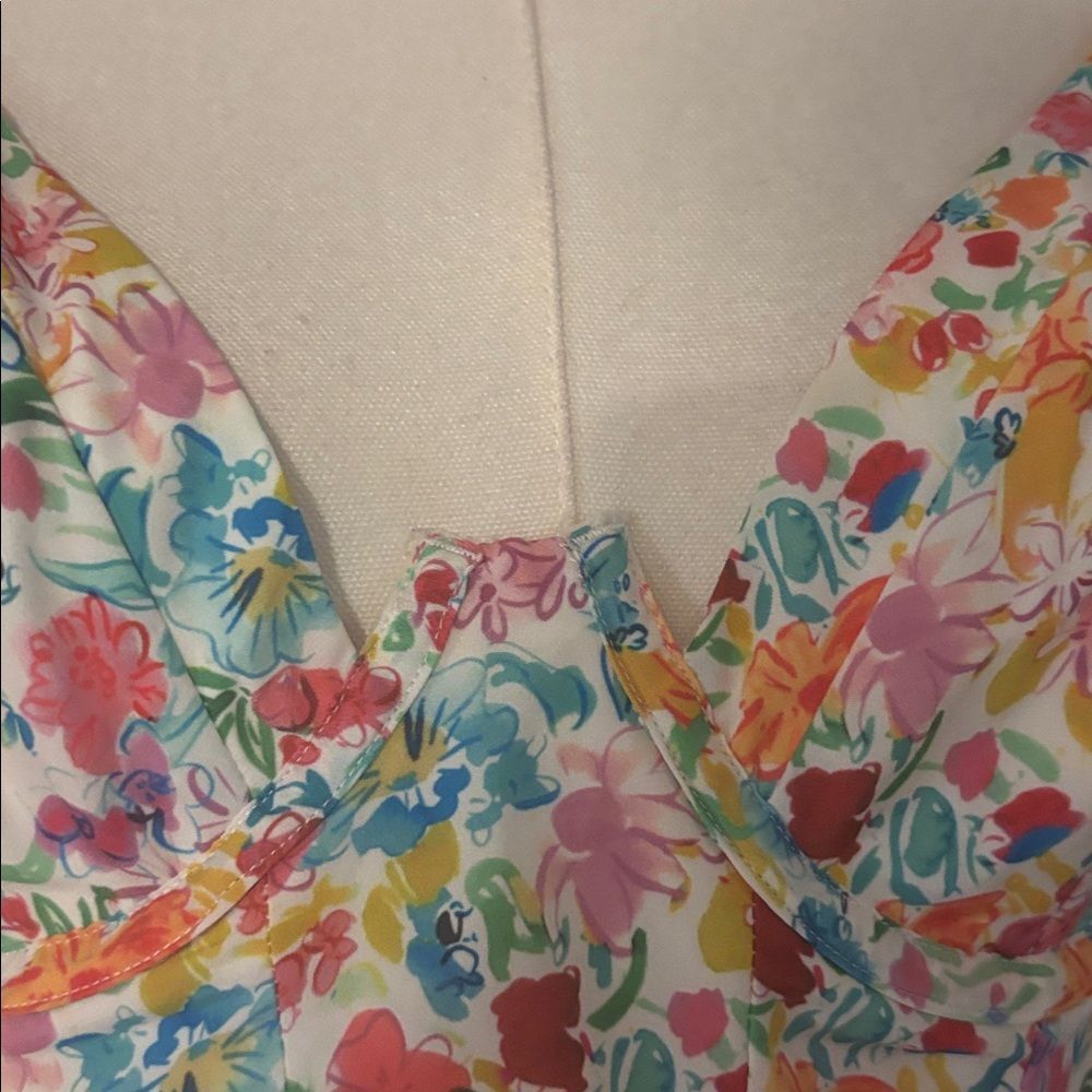For Love And Lemons Floral Mini Dress with Puff Sleeves, L - Picture 6 of 12